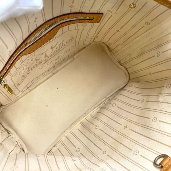 Louis Vuitton Neverfull PM Damier Azure Damier Azure Leather ×PVC White Tote - Picture 3 of 15